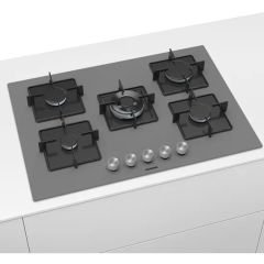 EN7B8QO12O iQ300 Gazlı Ocak 75 cm Sert cam, Titanium gri